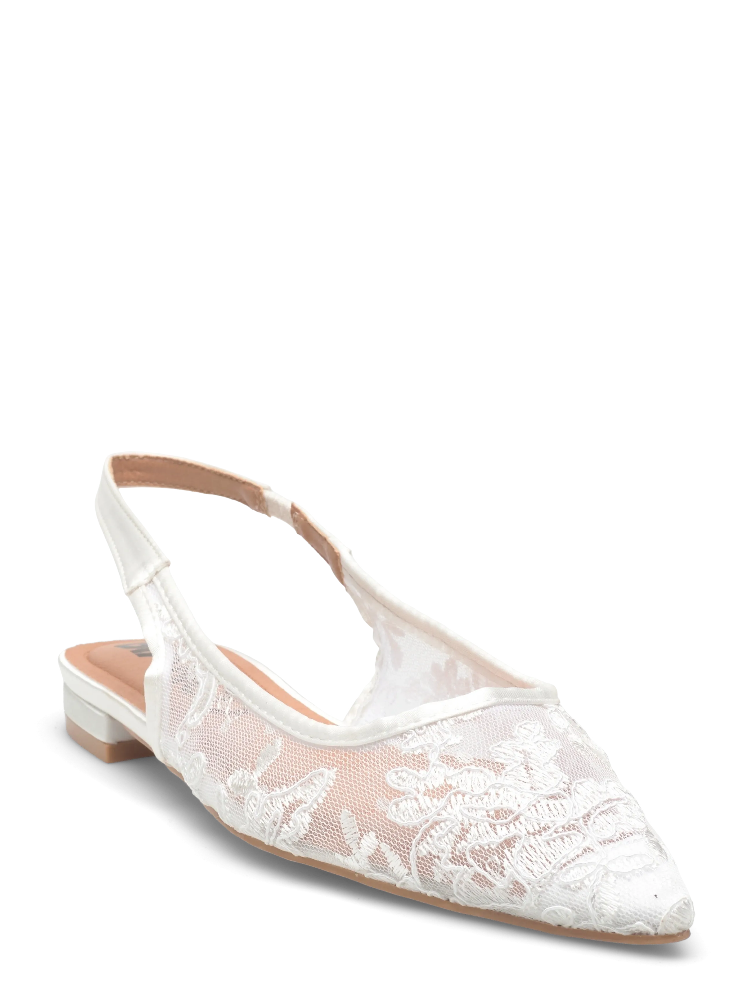 Bianco - BIABARI Pointy Flat Slingback Lace - confirmation - off white - 0
