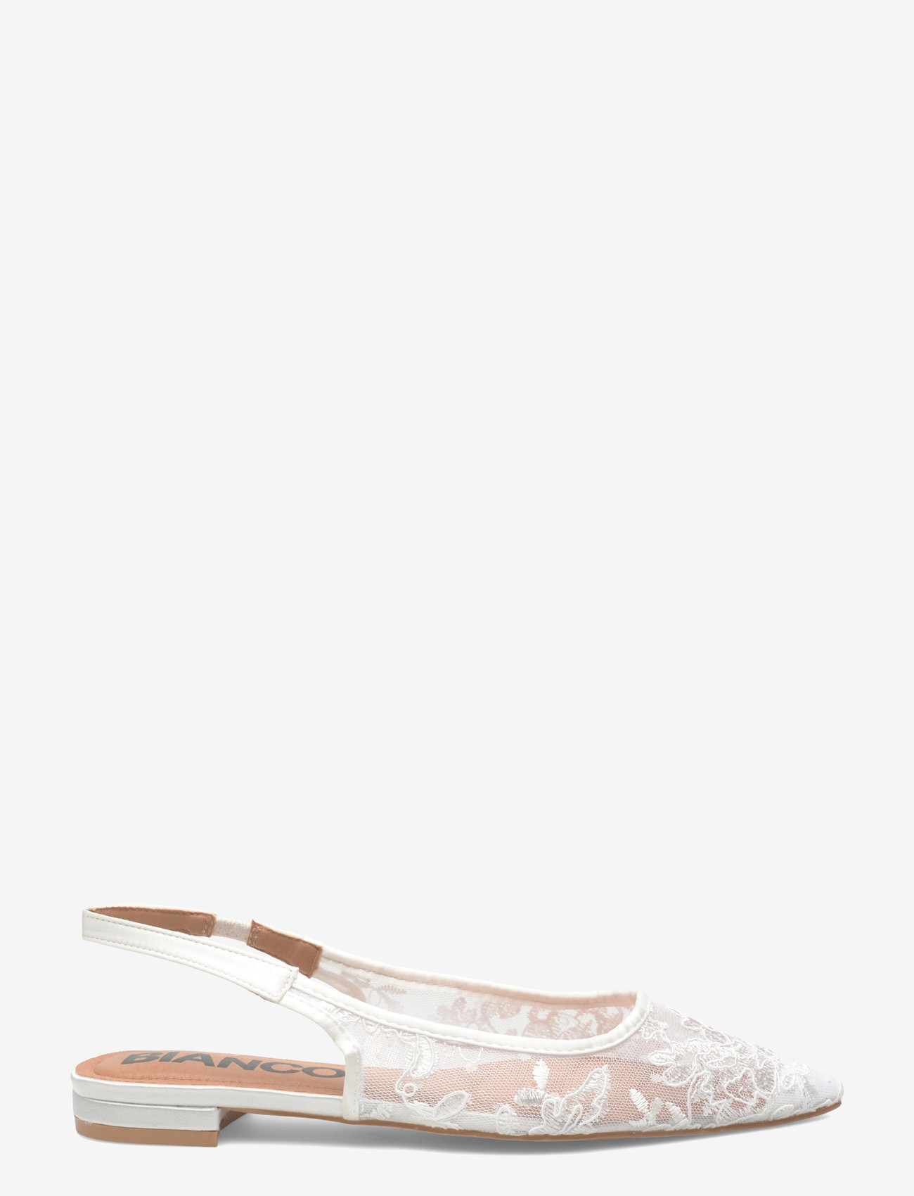 Bianco - BIABARI Pointy Flat Slingback Lace - flat slingbacks - off white - 1