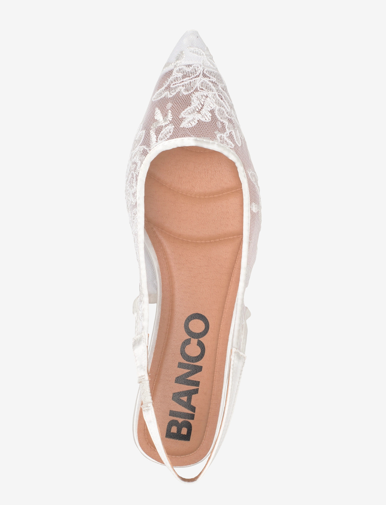 Bianco - BIABARI Pointy Flat Slingback Lace - flat slingbacks - off white - 3