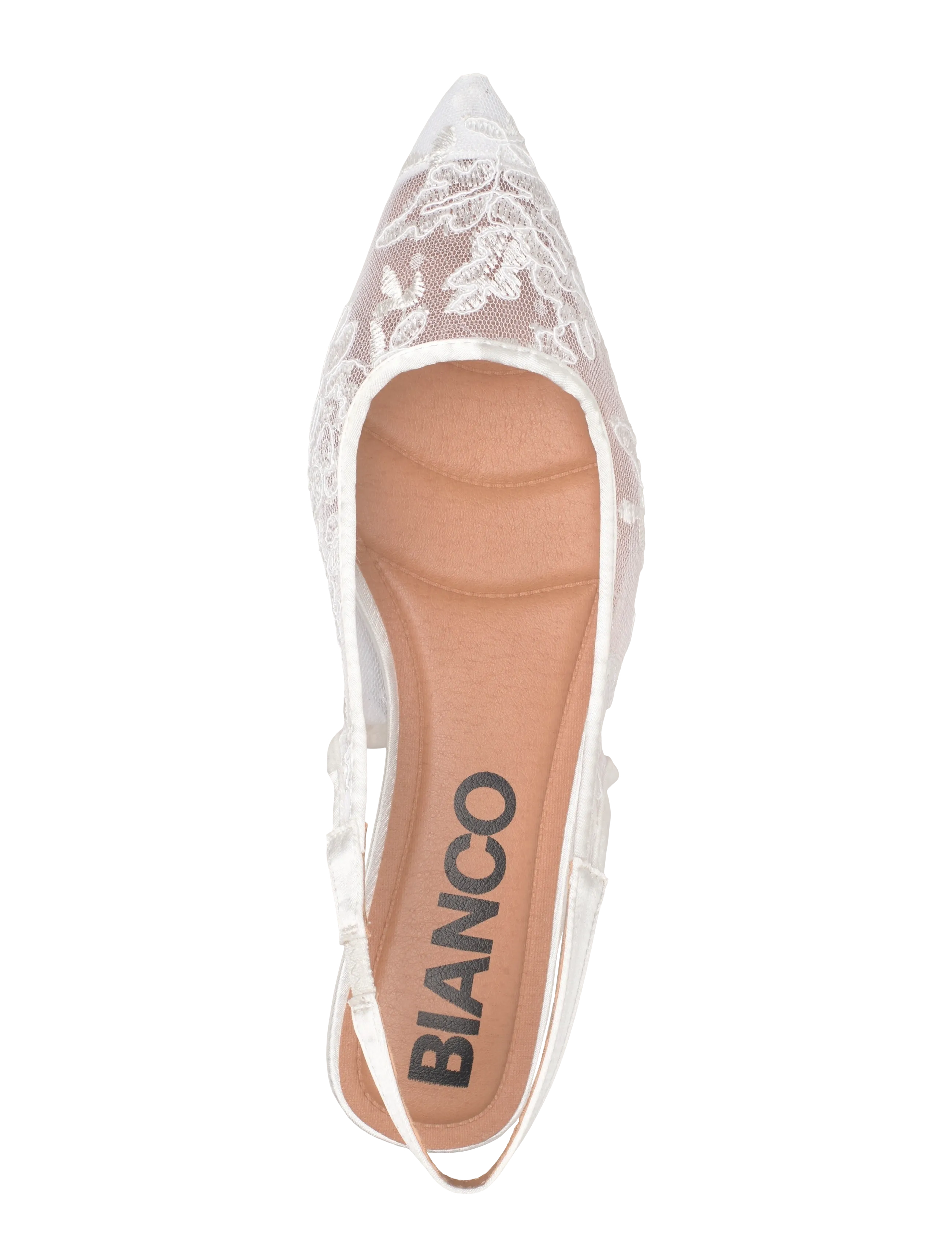 Bianco - BIABARI Pointy Flat Slingback Lace - flat slingbacks - off white - 3