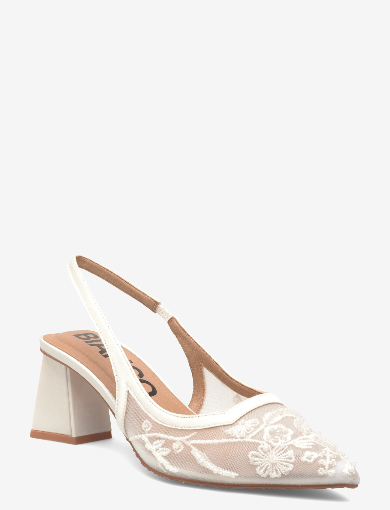 Bianco - BIAMARALYN Slingback Beaded Mesh - högklackade slingbacks - off white - 0