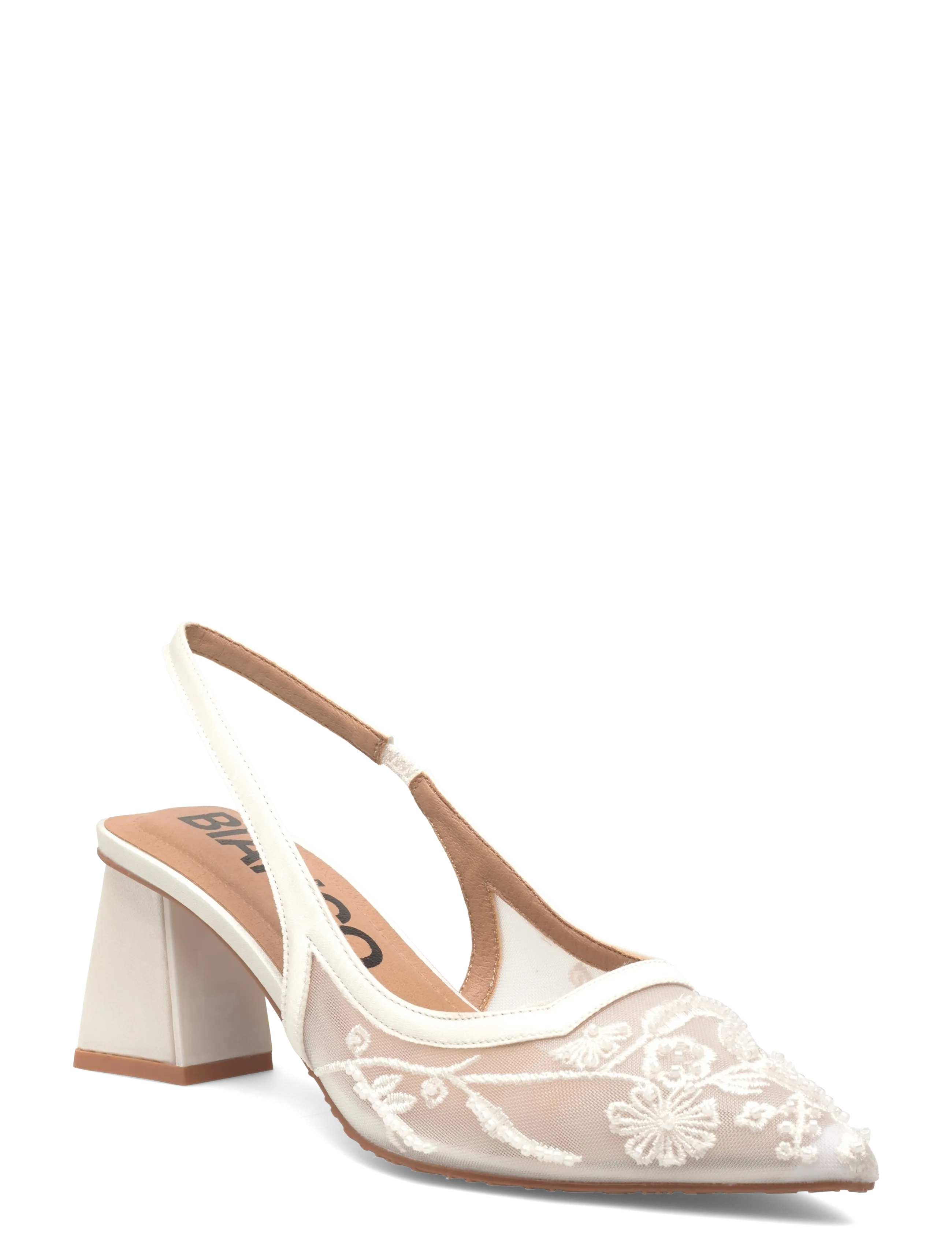 Bianco BIAMARALYN Slingback Beaded Mesh - Brudesko - OFF WHITE / cream
