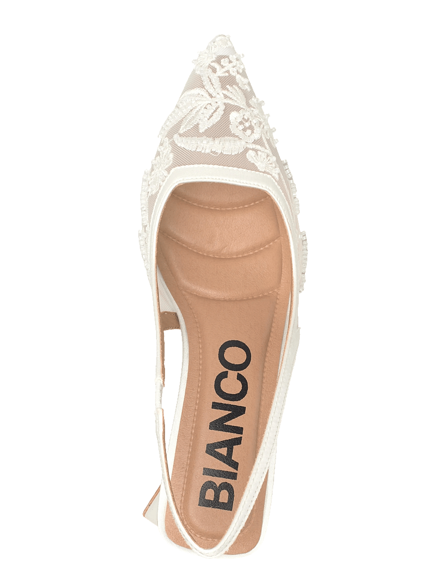 Bianco - BIAMARALYN Slingback Beaded Mesh - pantofle bez pięty na obcasie - off white - 3