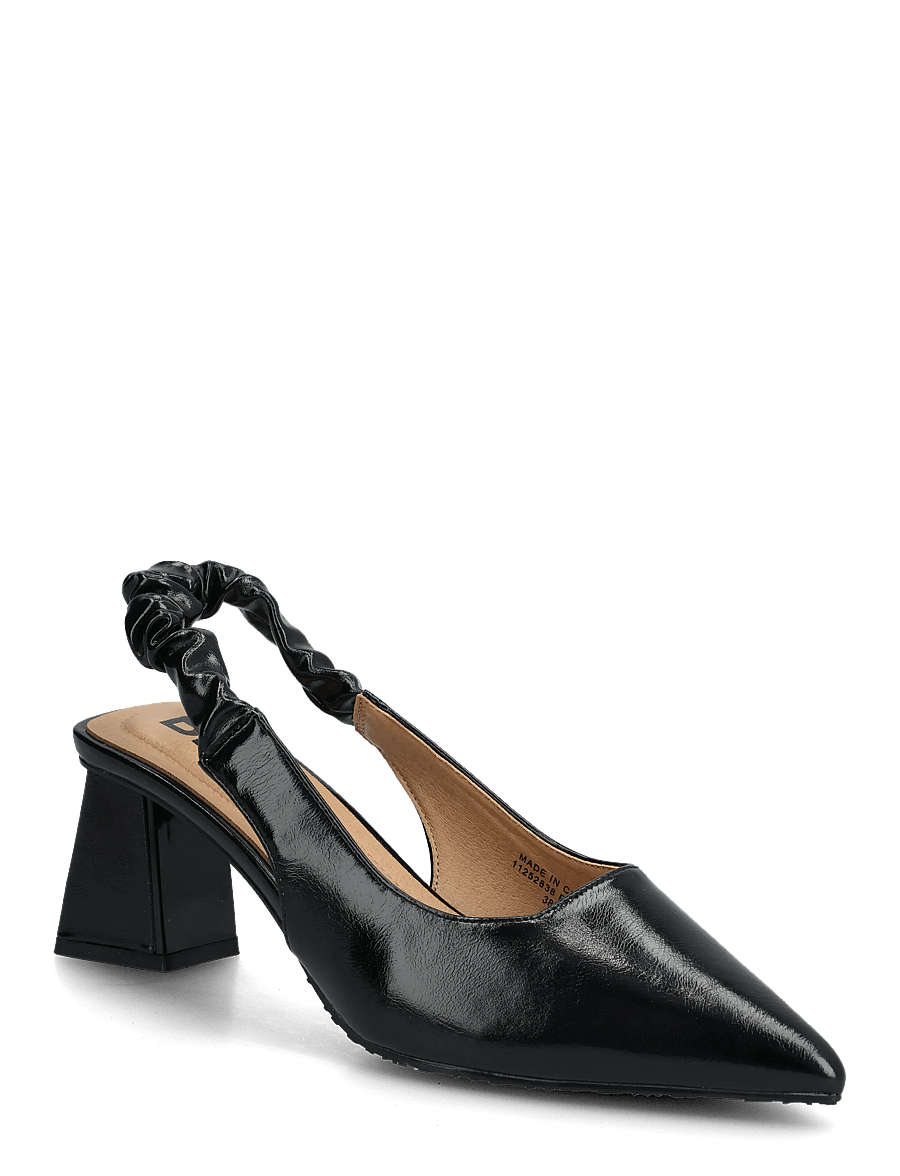 Bianco - BIAMARALYN Scrunchie Slingback Faux Leather - slingbacks med hæle - shiny black - 0