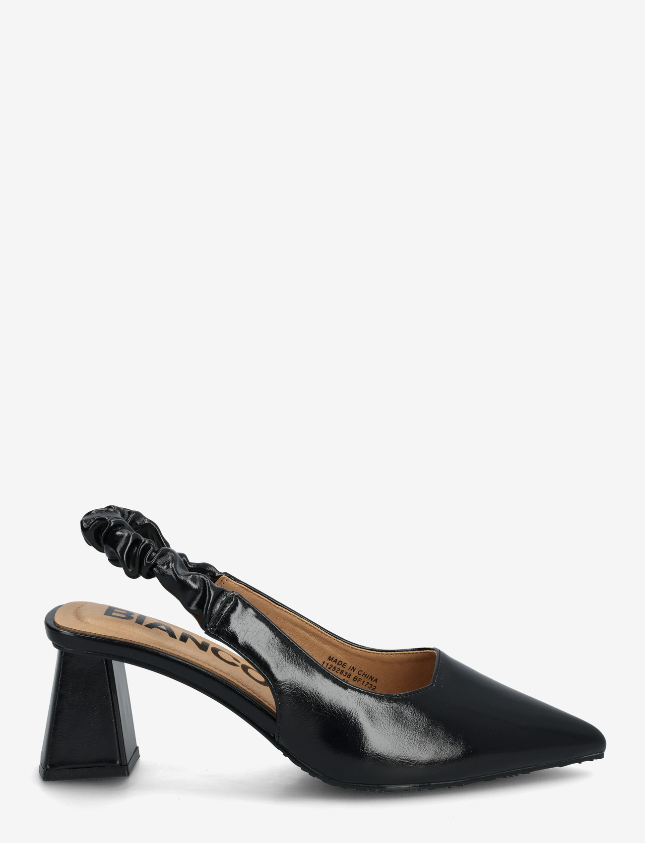 Bianco - BIAMARALYN Scrunchie Slingback Faux Leather - slingbacks med hæle - shiny black - 1