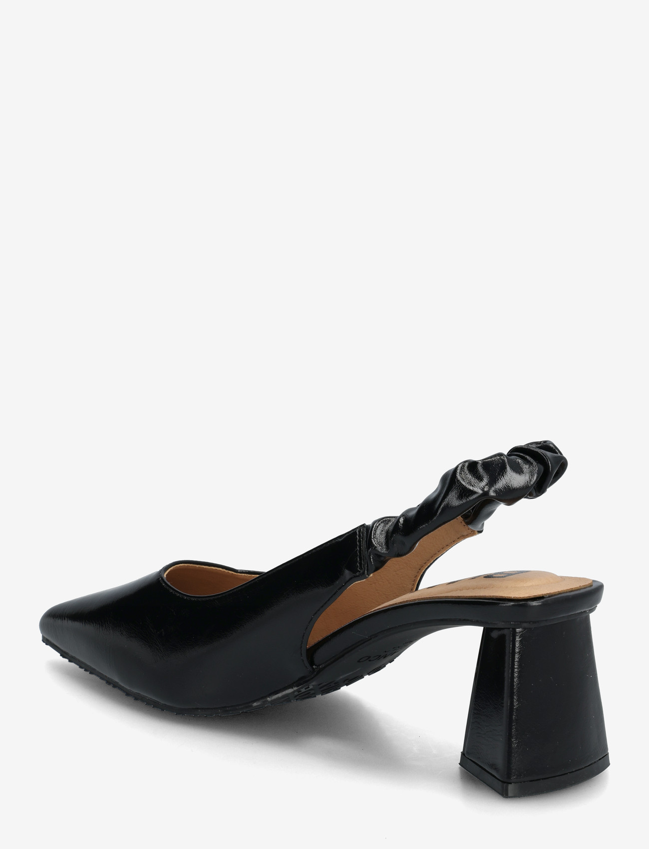 Bianco - BIAMARALYN Scrunchie Slingback Faux Leather - slingbacks med hæle - shiny black - 2