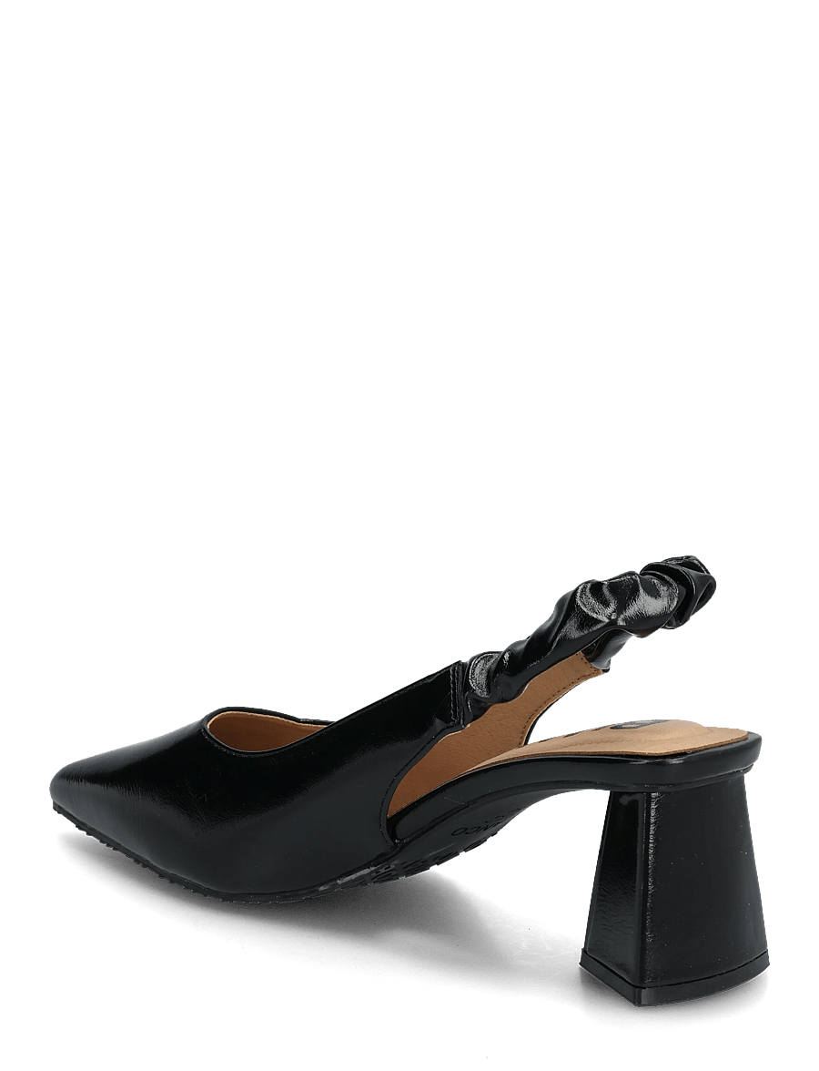 Bianco - BIAMARALYN Scrunchie Slingback Faux Leather - slingbacks med hæle - shiny black - 2