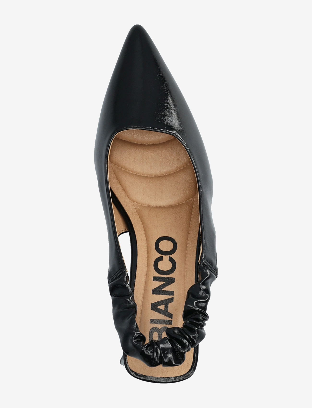 Bianco - BIAMARALYN Scrunchie Slingback Faux Leather - slingbacks med hæle - shiny black - 3