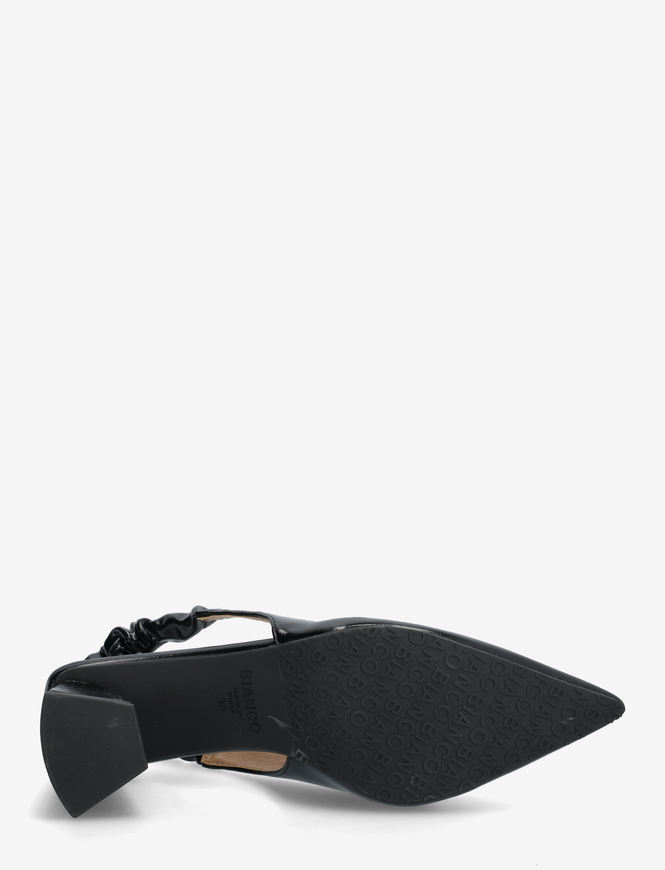 Bianco - BIAMARALYN Scrunchie Slingback Faux Leather - slingbacks med hæle - shiny black - 4