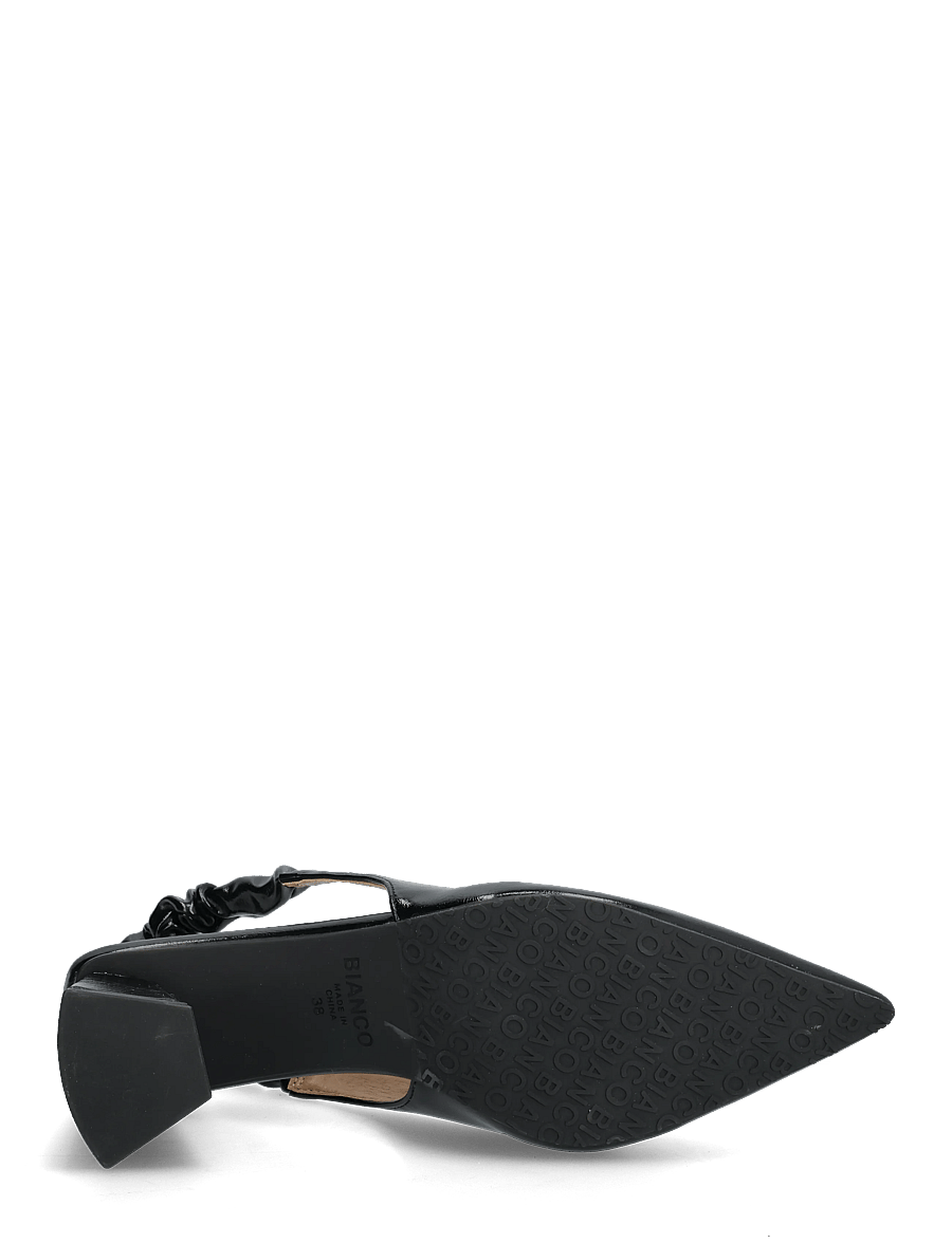 Bianco - BIAMARALYN Scrunchie Slingback Faux Leather - slingbacks med hæle - shiny black - 4