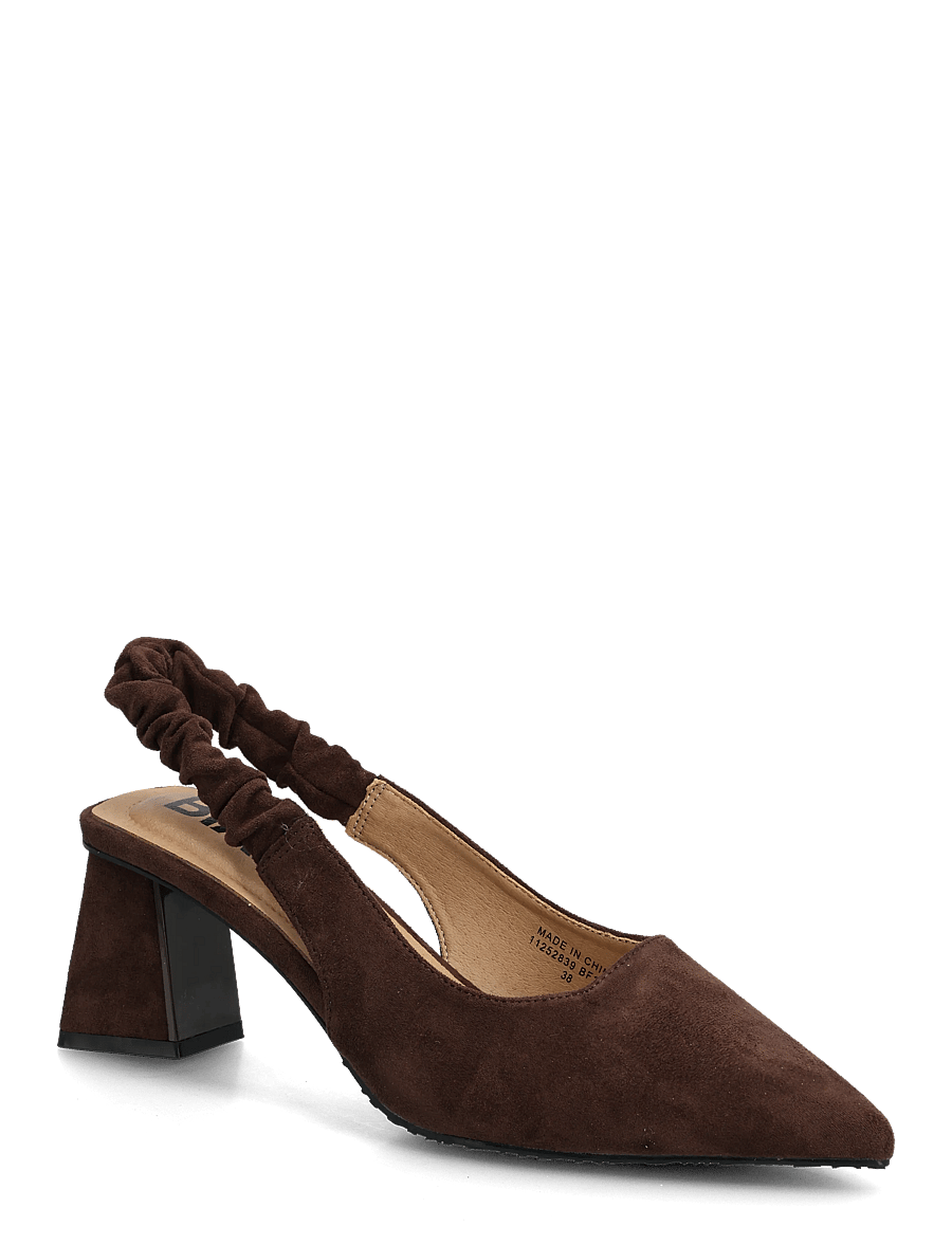Bianco - BIAMARALYN Scrunchie Slingback Faux Suede - kontsaga slingback-kingad - brown - 0