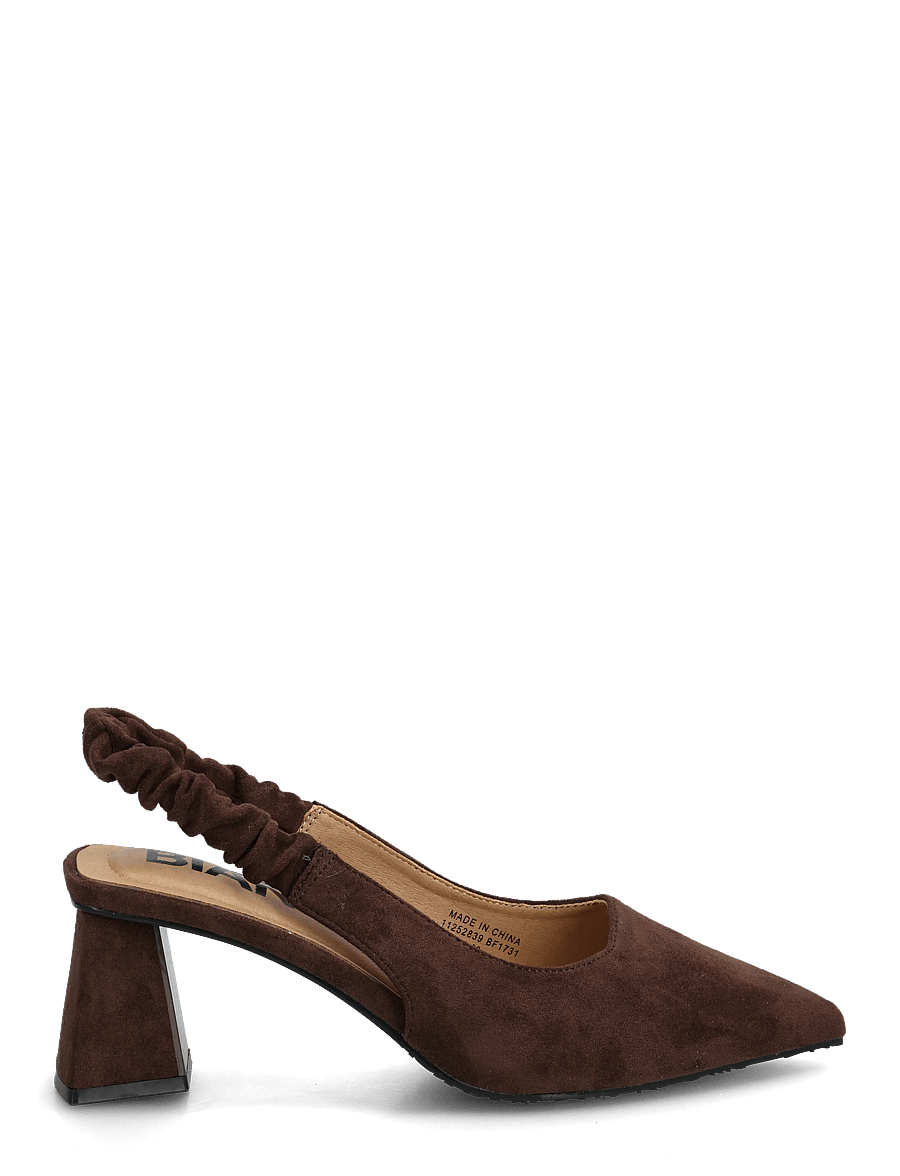 Bianco - BIAMARALYN Scrunchie Slingback Faux Suede - kontsaga slingback-kingad - brown - 2