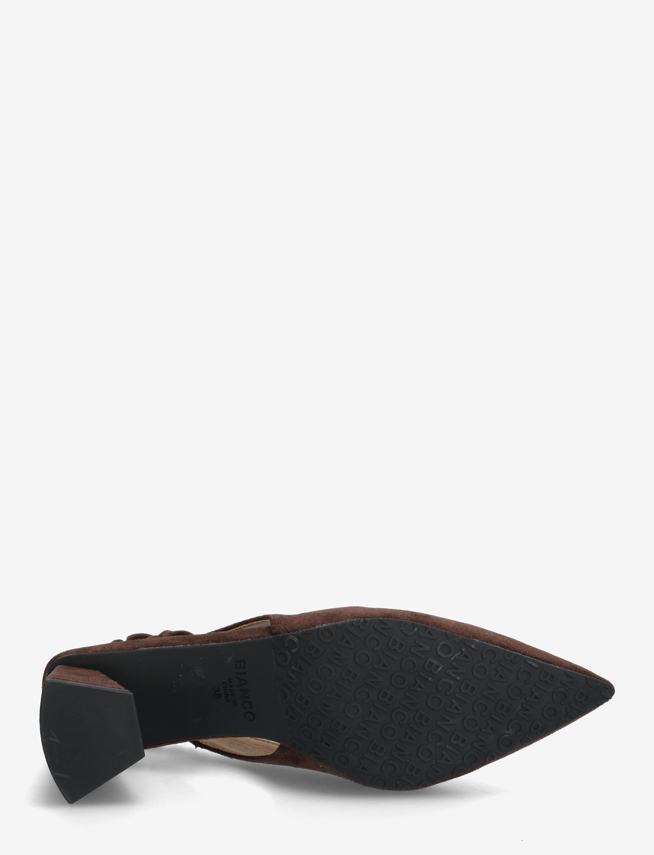 Bianco - BIAMARALYN Scrunchie Slingback Faux Suede - slingbacks med hæle - brown - 4