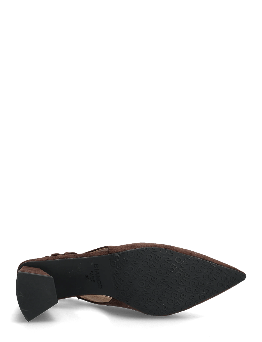 Bianco - BIAMARALYN Scrunchie Slingback Faux Suede - kontsaga slingback-kingad - brown - 4