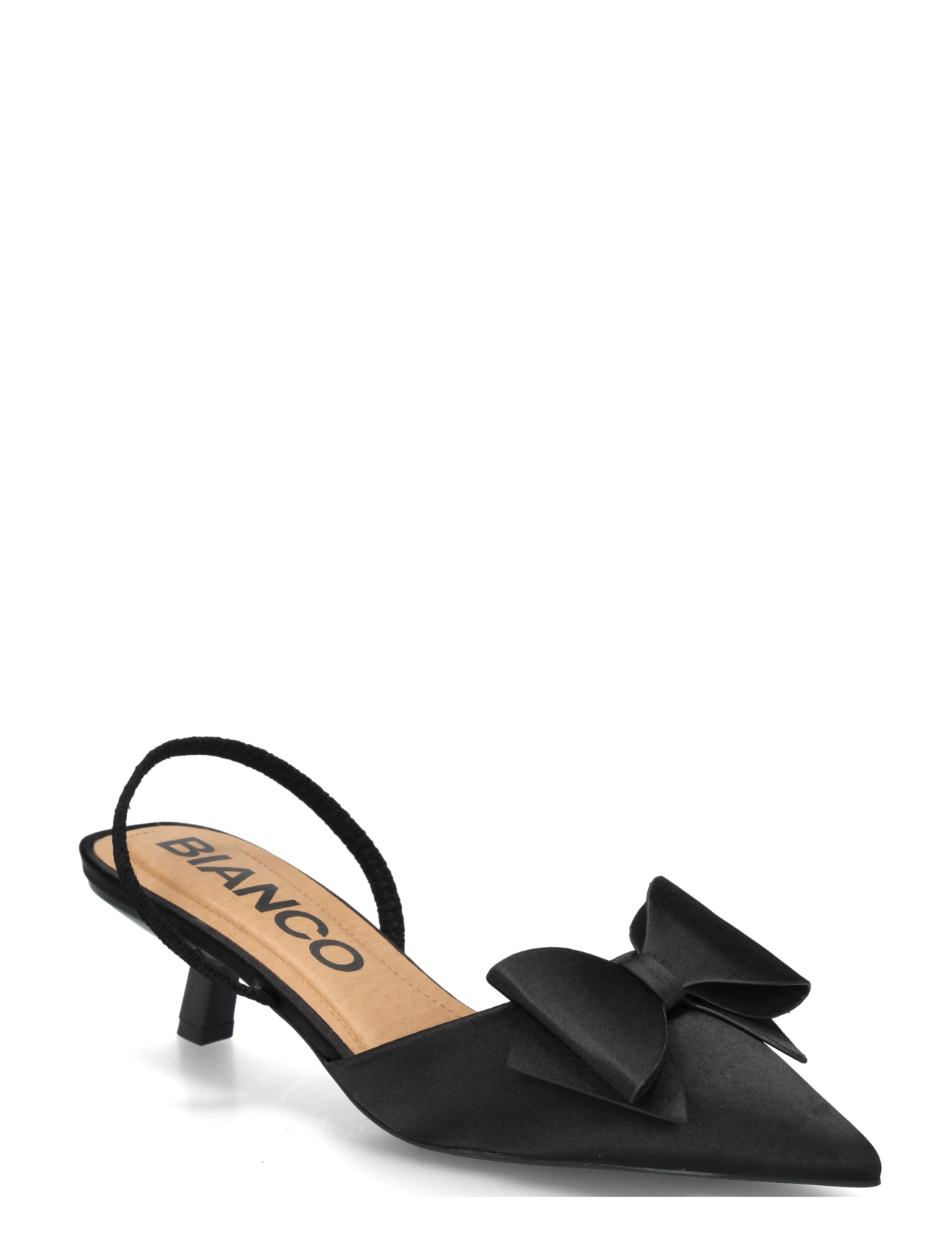 Biakristin Kitten Heel Bow Slingback Satin