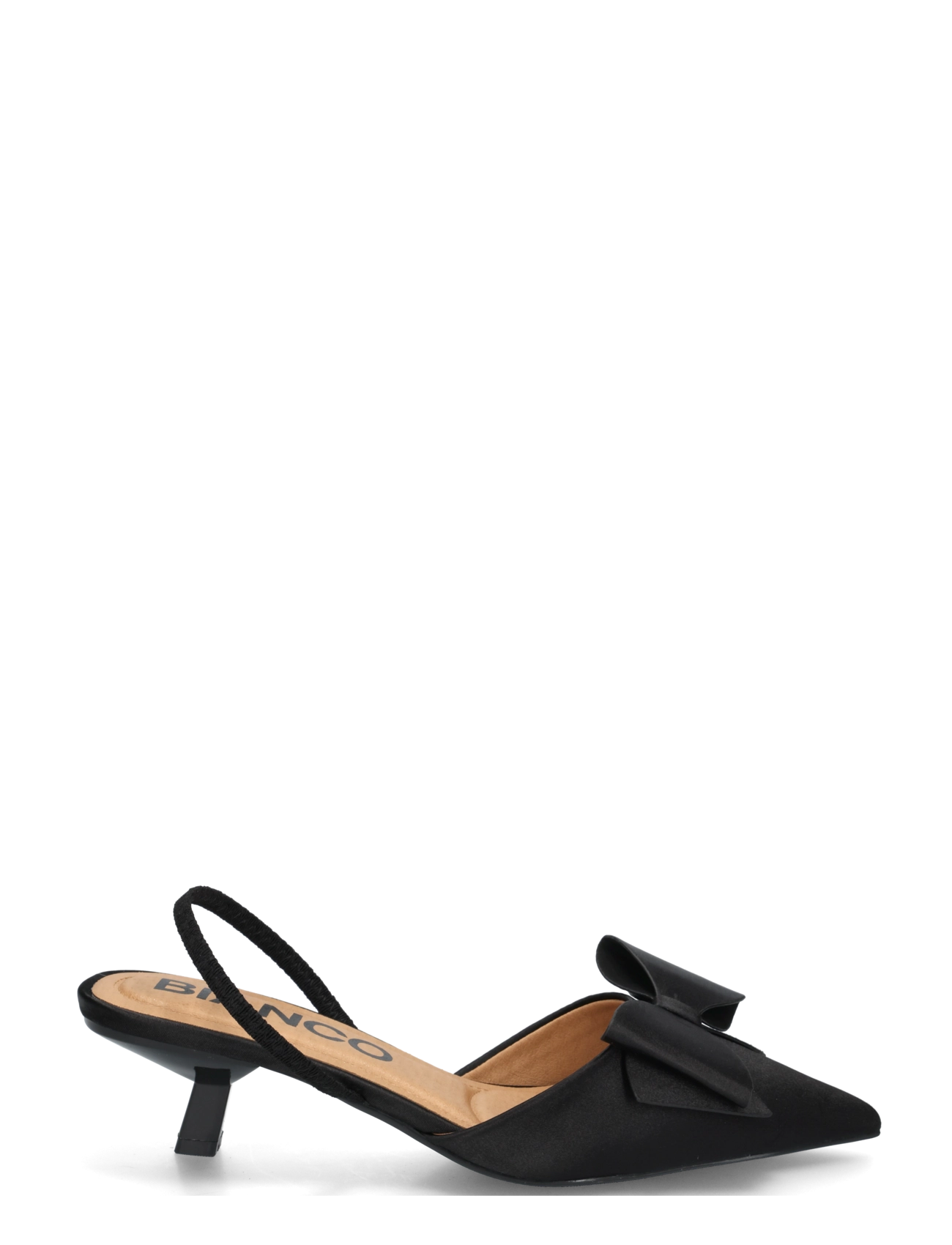 BIANCO Biakristin Kitten Heel Bow Slingback Satin pumps dam – bild 3