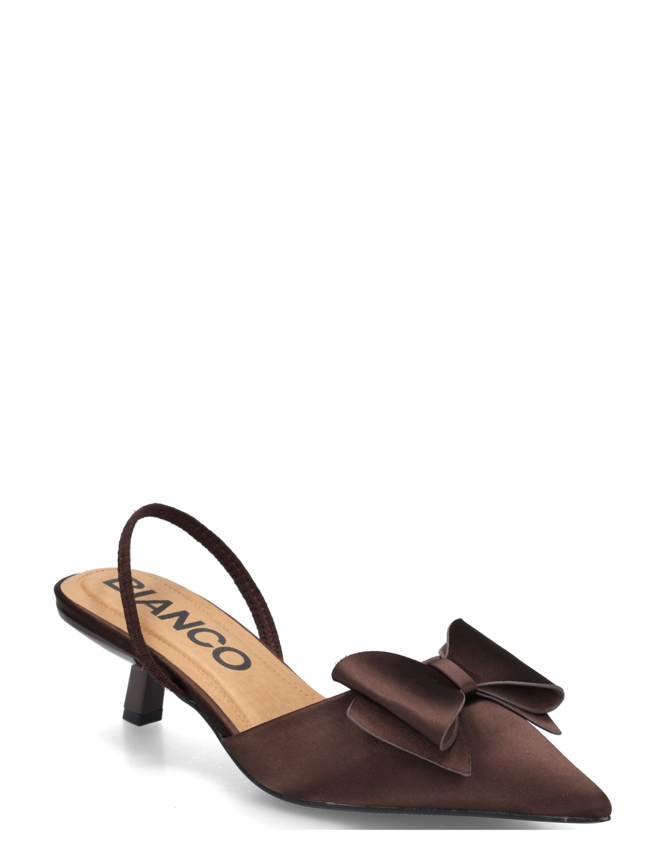 Biakristin Kitten Heel Bow Slingback Satin