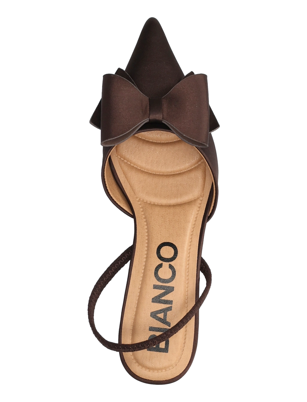 Bianco - BIAKRISTIN Kitten Heel Bow Slingback Satin - brown - 3