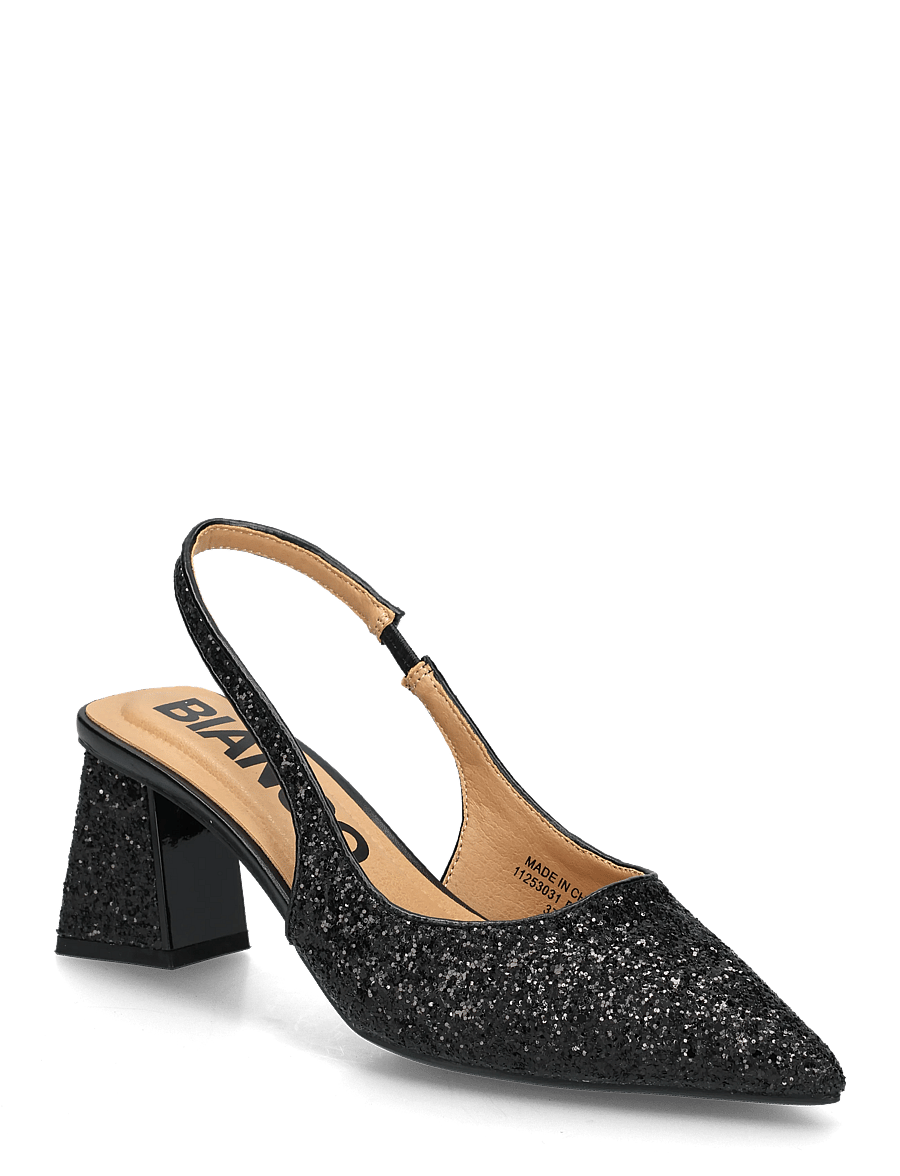 Bianco - BIAMARALYN Slingback Glitter - högklackade slingbacks - black glitter - 0