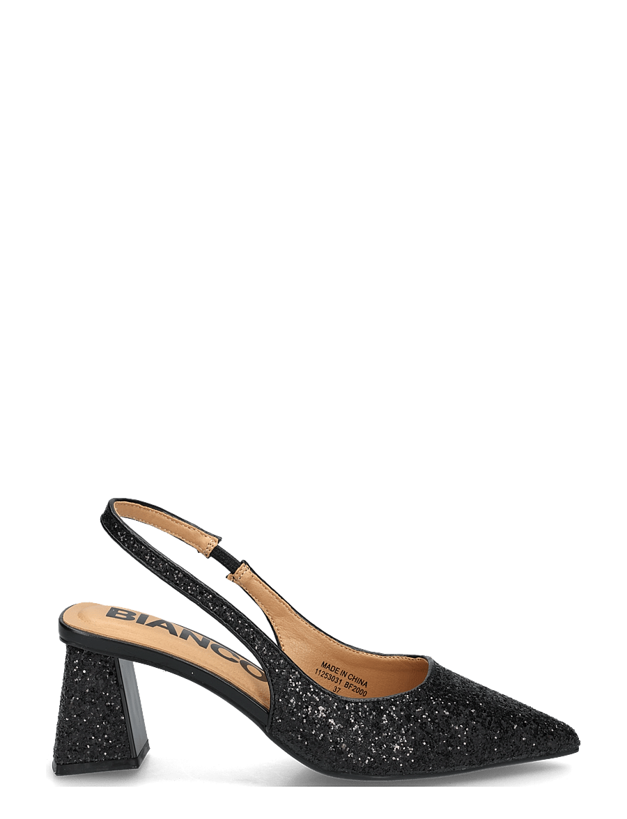 Bianco - BIAMARALYN Slingback Glitter - högklackade slingbacks - black glitter - 2