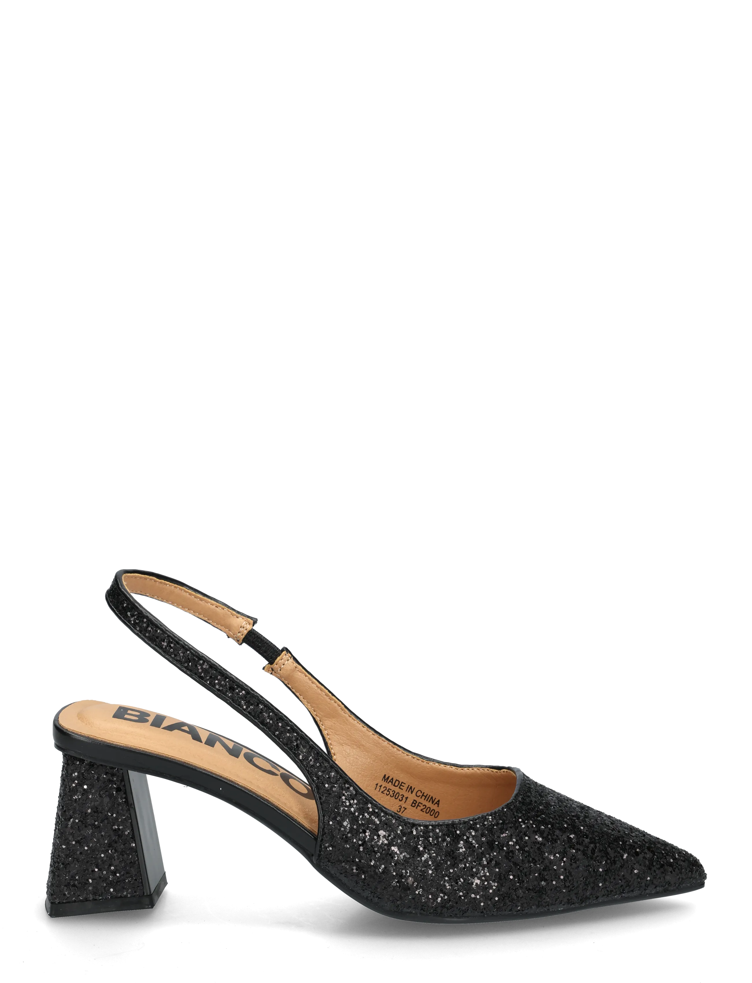 Bianco - BIAMARALYN Slingback Glitter - högklackade slingbacks - black glitter - 2