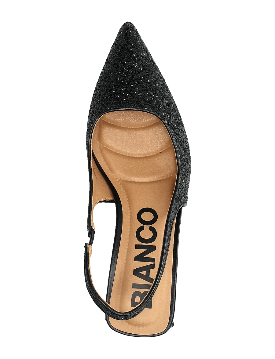 Bianco - BIAMARALYN Slingback Glitter - högklackade slingbacks - black glitter - 3