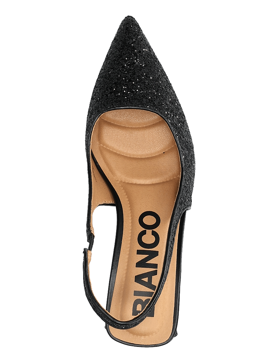 Bianco - BIAMARALYN Slingback Glitter - högklackade slingbacks - black glitter - 3