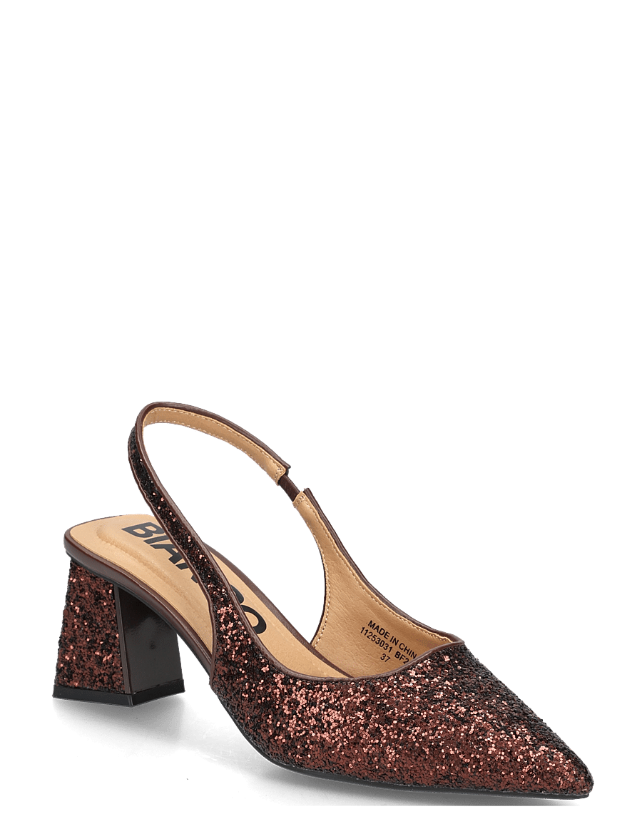 Bianco - BIAMARALYN Slingback Glitter - högklackade slingbacks - brown glitter - 0