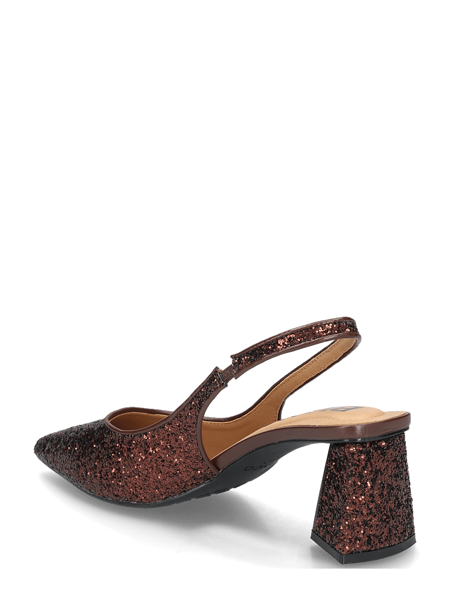 Bianco - BIAMARALYN Slingback Glitter - högklackade slingbacks - brown glitter - 1