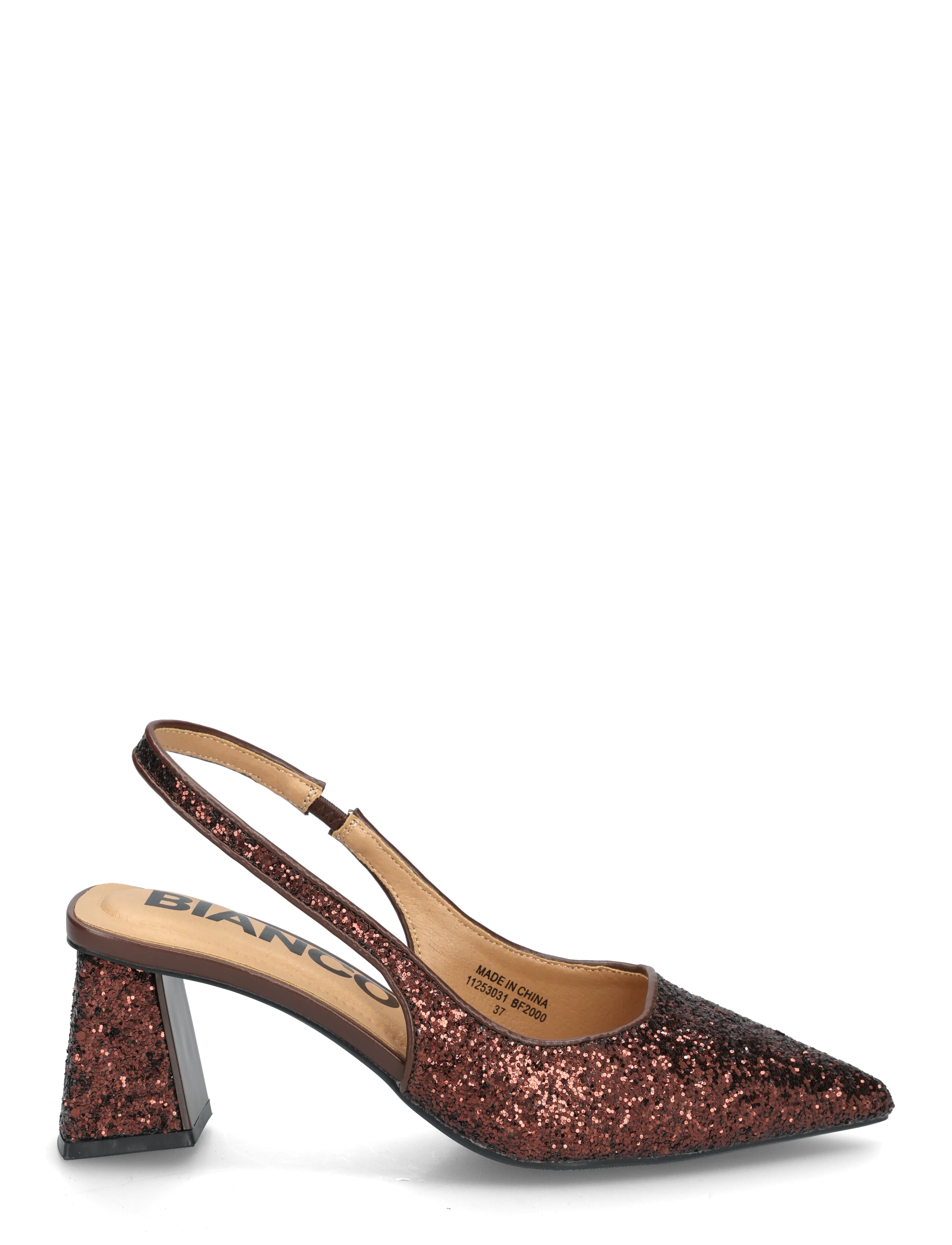 Bianco - BIAMARALYN Slingback Glitter - heeled slingbacks - brown glitter - 2