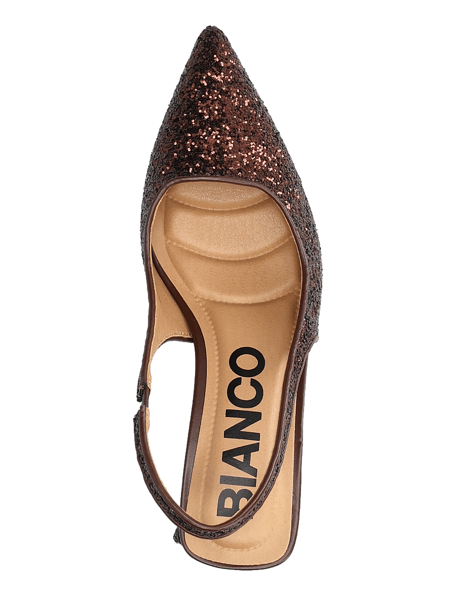 Bianco - BIAMARALYN Slingback Glitter - högklackade slingbacks - brown glitter - 3