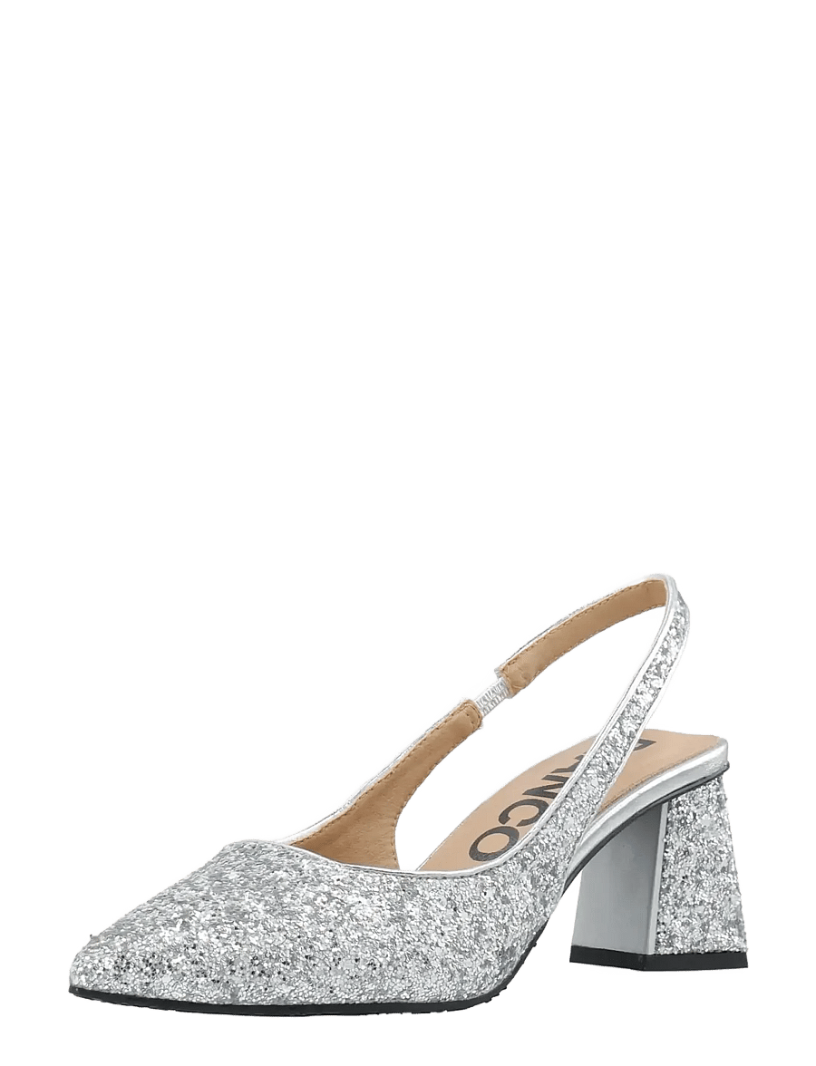 Bianco - BIAMARALYN Slingback Glitter - slingbacks med hæle - silver glitter - 0