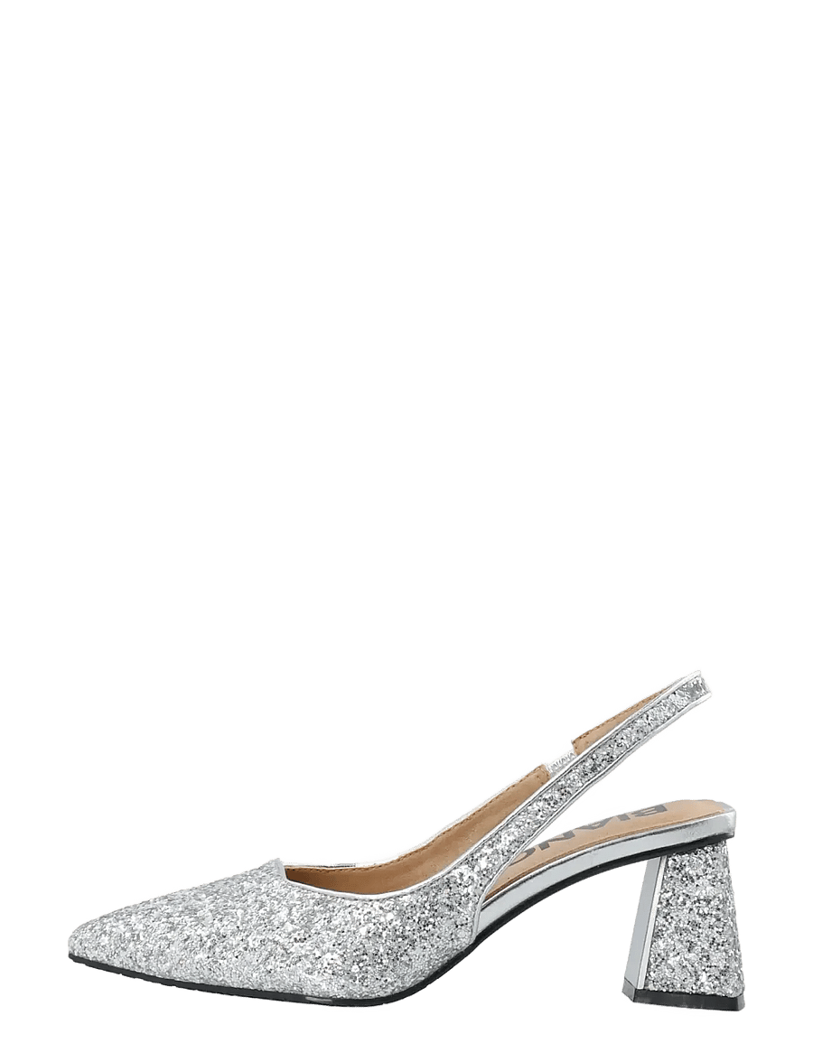 Bianco - BIAMARALYN Slingback Glitter - slingbacks med hæle - silver glitter - 1