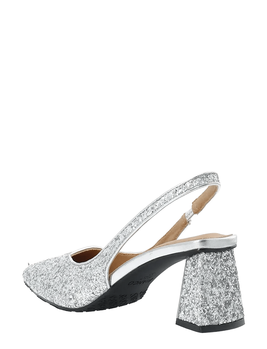 Bianco - BIAMARALYN Slingback Glitter - slingbacks med hæle - silver glitter - 2