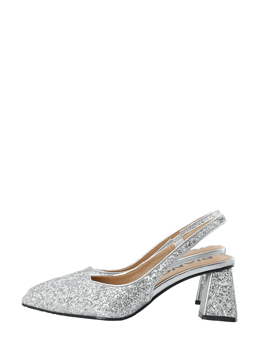 Bianco - BIAMARALYN Slingback Glitter - slingbacks med hæle - silver glitter - 5