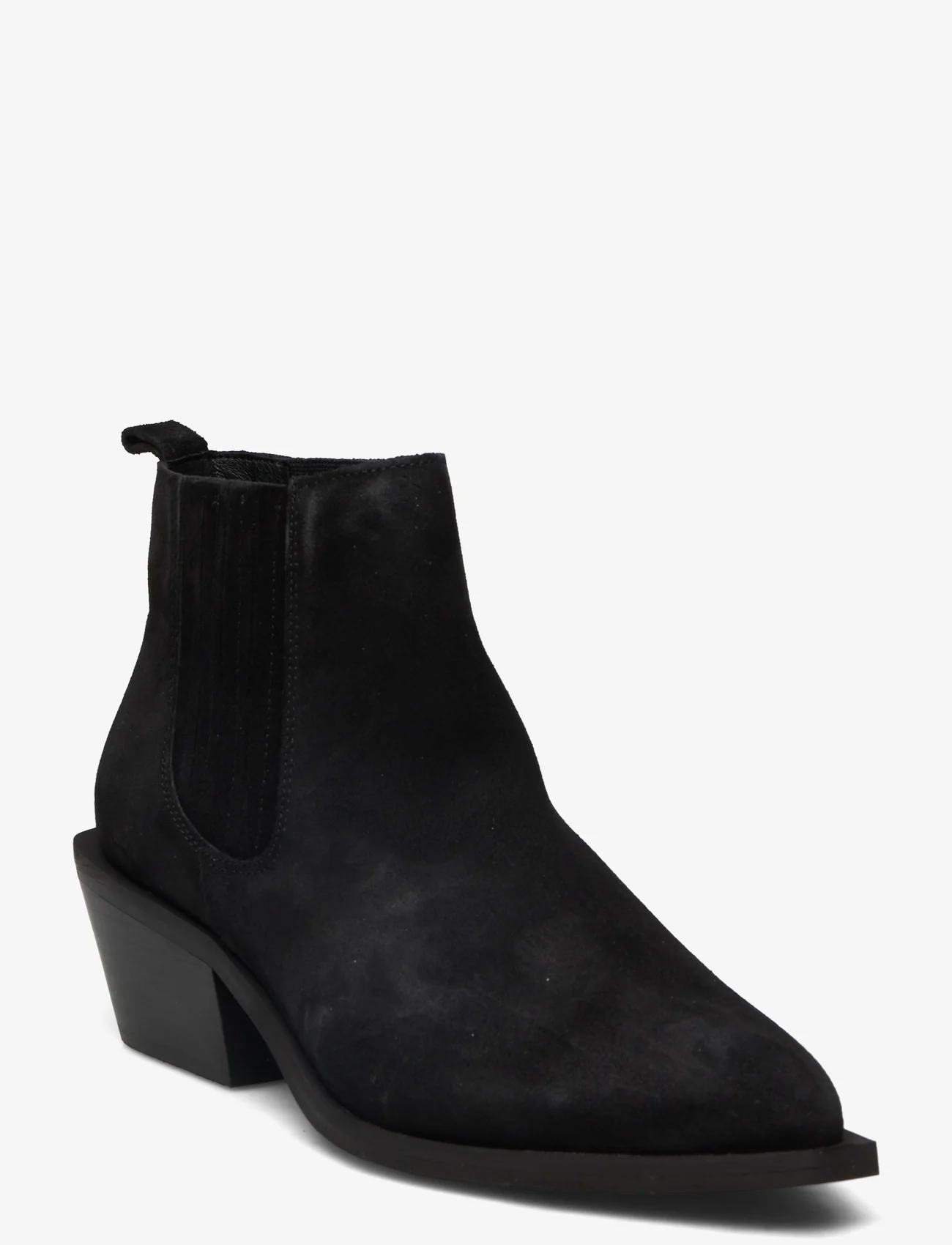 Bianco - BIAMONA Western Boot Low Chelsea Suede - chelsea boots - black - 0