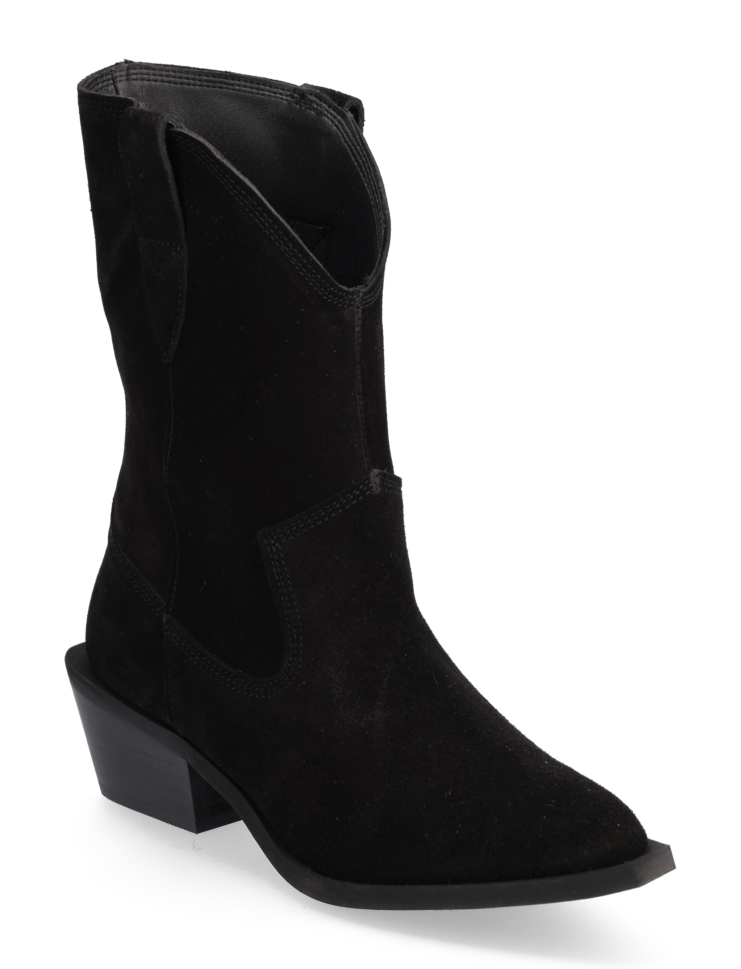 BIAMONA Western Boot Mid Suede - BLACK