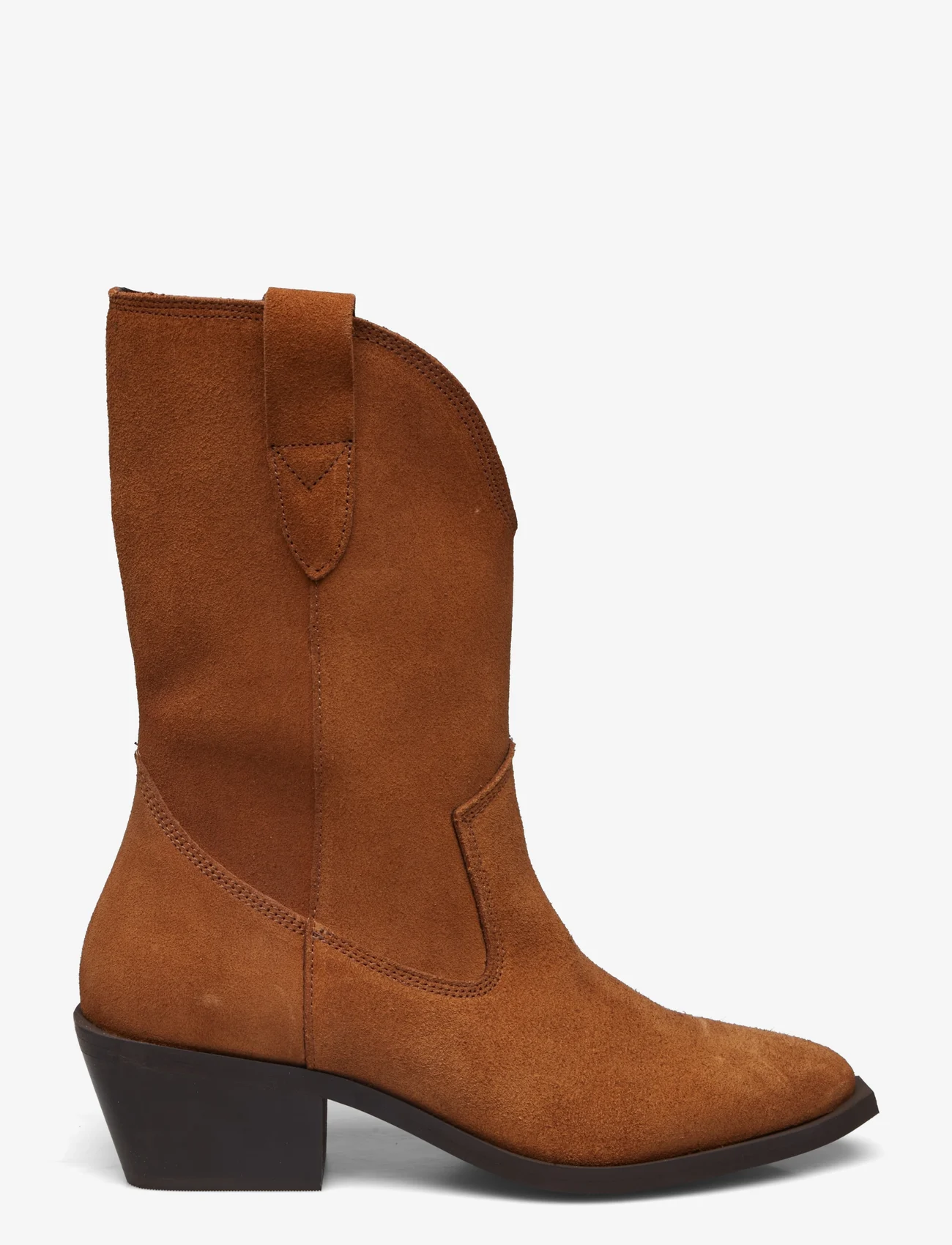 Bianco - BIAMONA Western Boot Mid Suede - augsts papēdis - camel - 1