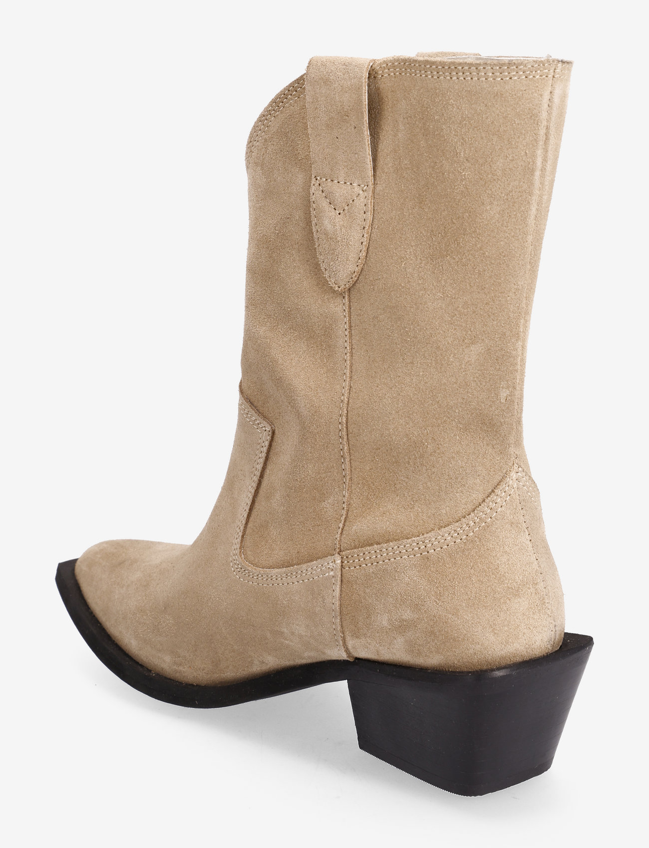 Bianco - BIAMONA Western Boot Mid Suede - høj hæl - sand - 2