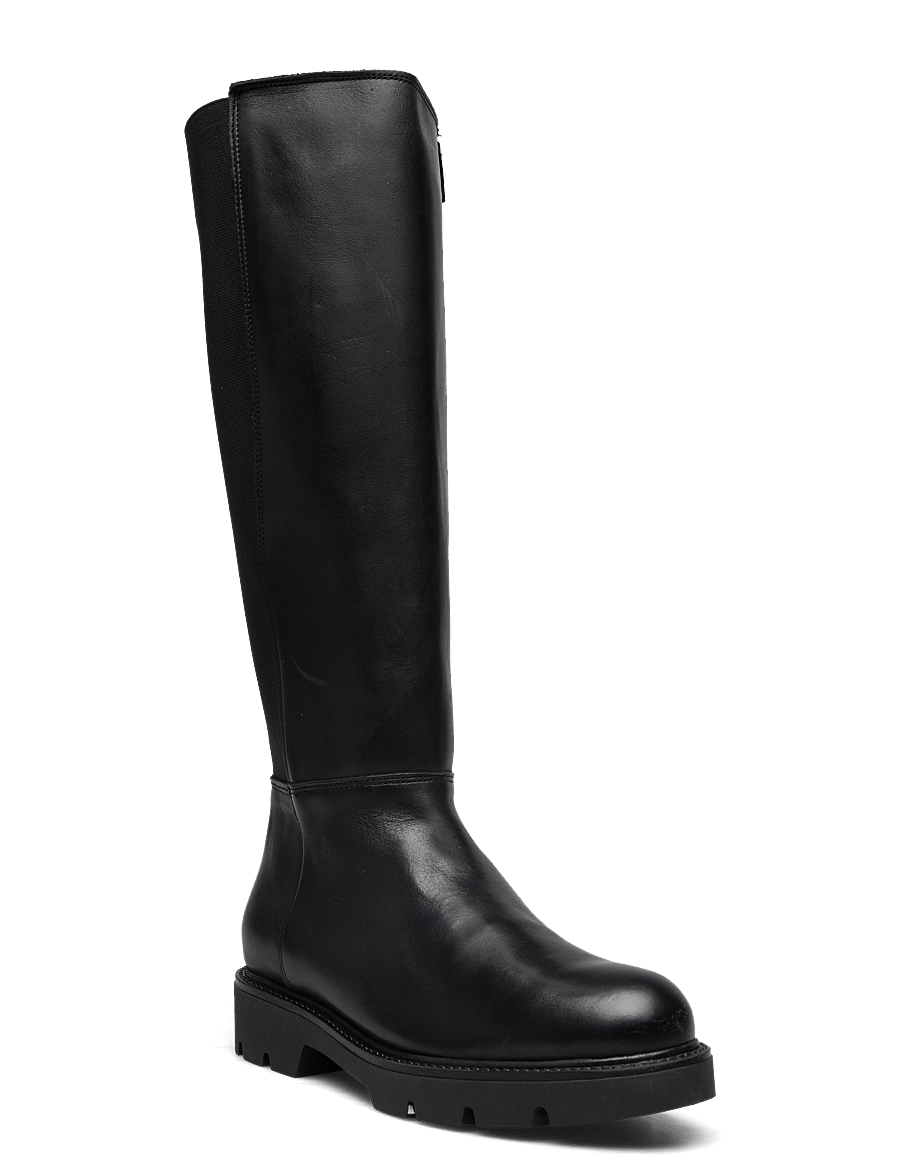 Bianco - BIAOTHILIA Knee High Elastic Boot Leather - knähöga stövlar - black - 0