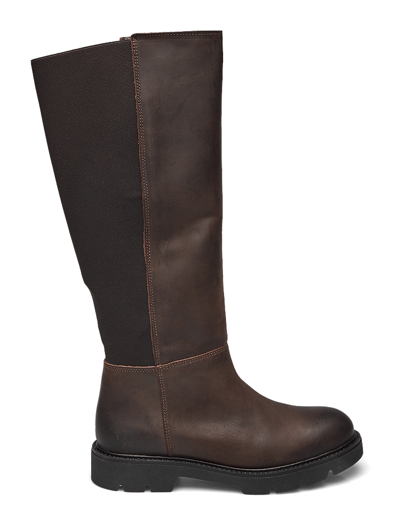 Bianco - BIAOTHILIA Knee High Elastic Boot Leather - langskaftede støvler - dark brown - 1