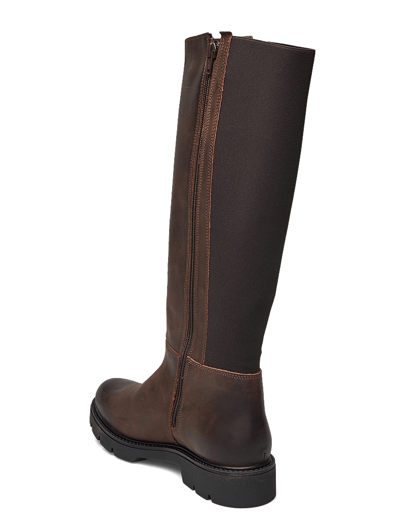 Bianco - BIAOTHILIA Knee High Elastic Boot Leather - langskaftede støvler - dark brown - 2