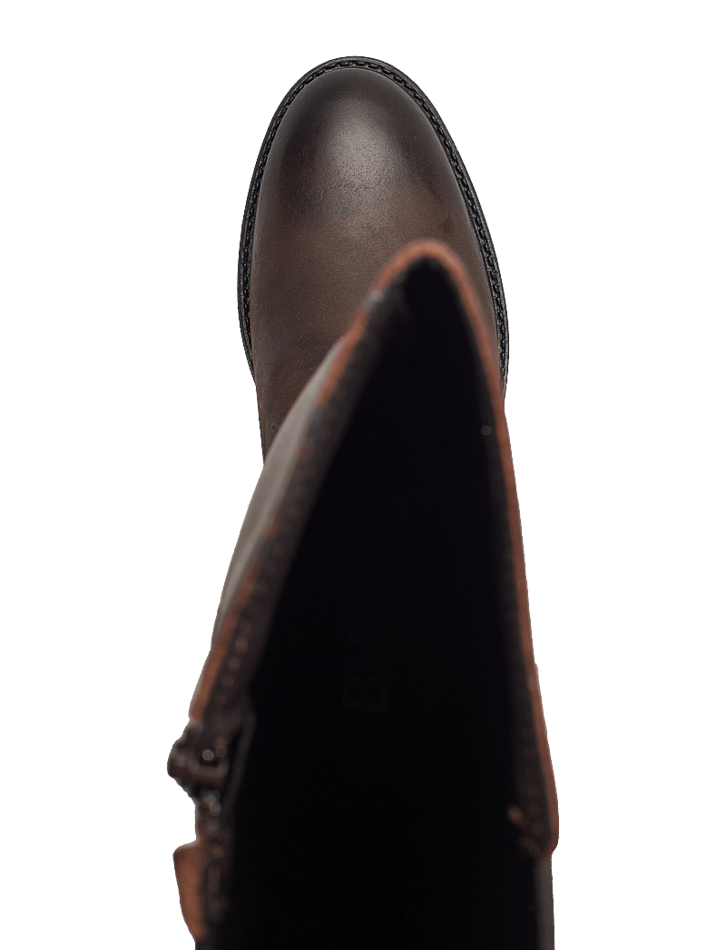 Bianco - BIAOTHILIA Knee High Elastic Boot Leather - langskaftede støvler - dark brown - 3