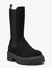 Bianco - BIAGARBI High Chelsea Boot Suede Warmline - flat ankle boots - black - 0