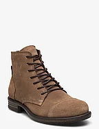 BIADANELLE Lace Up Boot Suede - NOUGAT