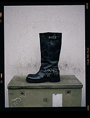 Bianco - BIAHARPER Biker Boot Pull Up Leather - høye boots - black - 5