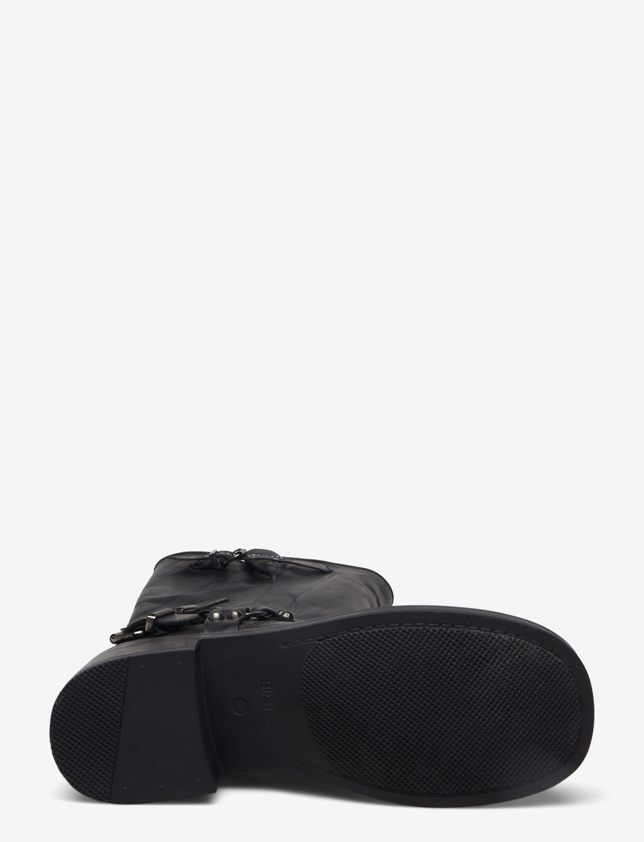 Bianco - BIAHARPER Biker Boot Pull Up Leather - pika säärega saapad - jet black - 4