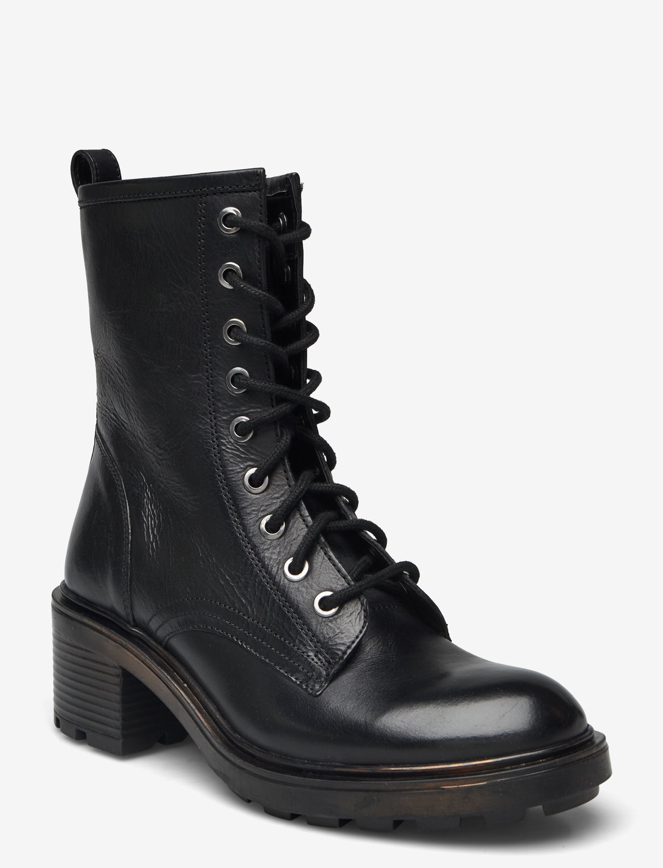 Bianco - BIABROOKLIN Lace Up Boot Tumbled Leather - black - 0