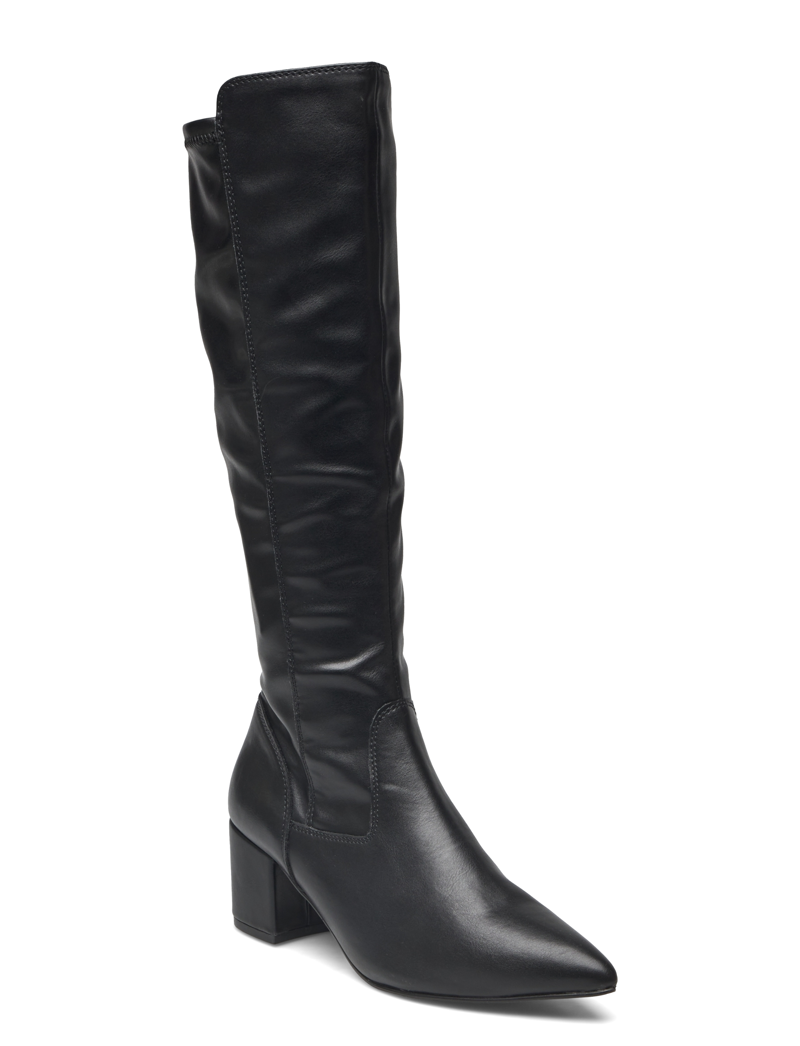 Bianco Biadevived Stretch Knee High Boot Smooth Faux Leather, 40, Black, Støvler > Lange, Dame