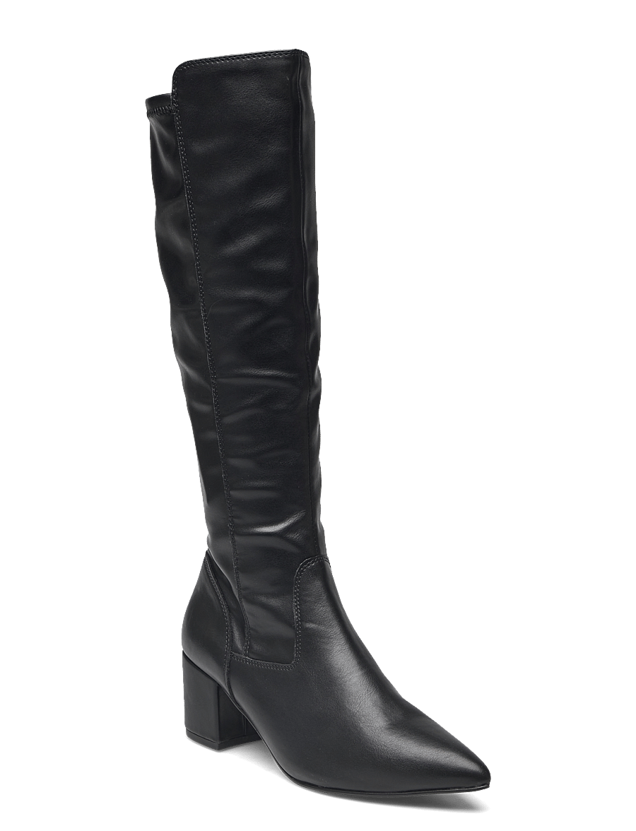Bianco - BIADEVIVED Stretch Knee High Boot Smooth Faux Leather - knähöga stövlar - black - 0